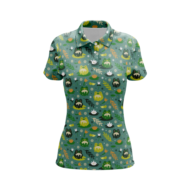 Wild Forrest Aqua PoloShirtWomenFront