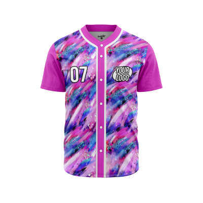 Custom Abstract Watercolor Flair Baseball Jersey