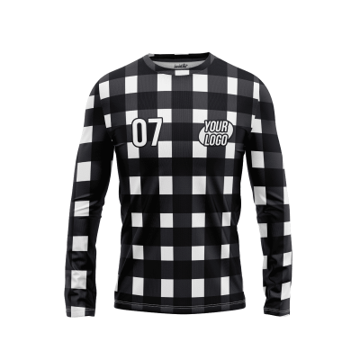 Custom Black and White Men’s Long Sleeve Shirt