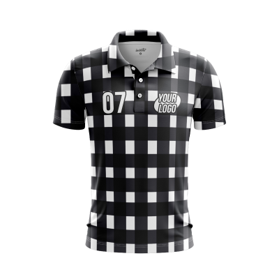 Custom Black and White Men’s Polo Shirt