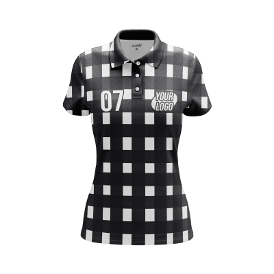 Custom Black and White Women’s Polo Shirt