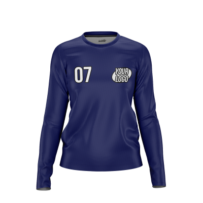 Custom Navy Women’s Long Sleeve Shirt