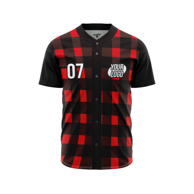 Custom Red and Black Baseball Jersey