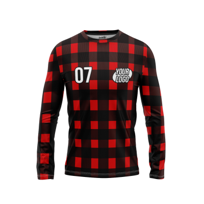 Custom Red and Black Men’s Long Sleeve Shirt
