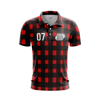 Custom Red and Black Men’s Polo Shirt