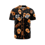 Custom Ghastly Gourd Gathering Baseball Jersey