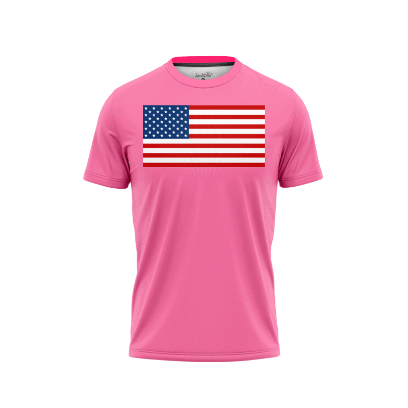 Flag Over Pink Shirt