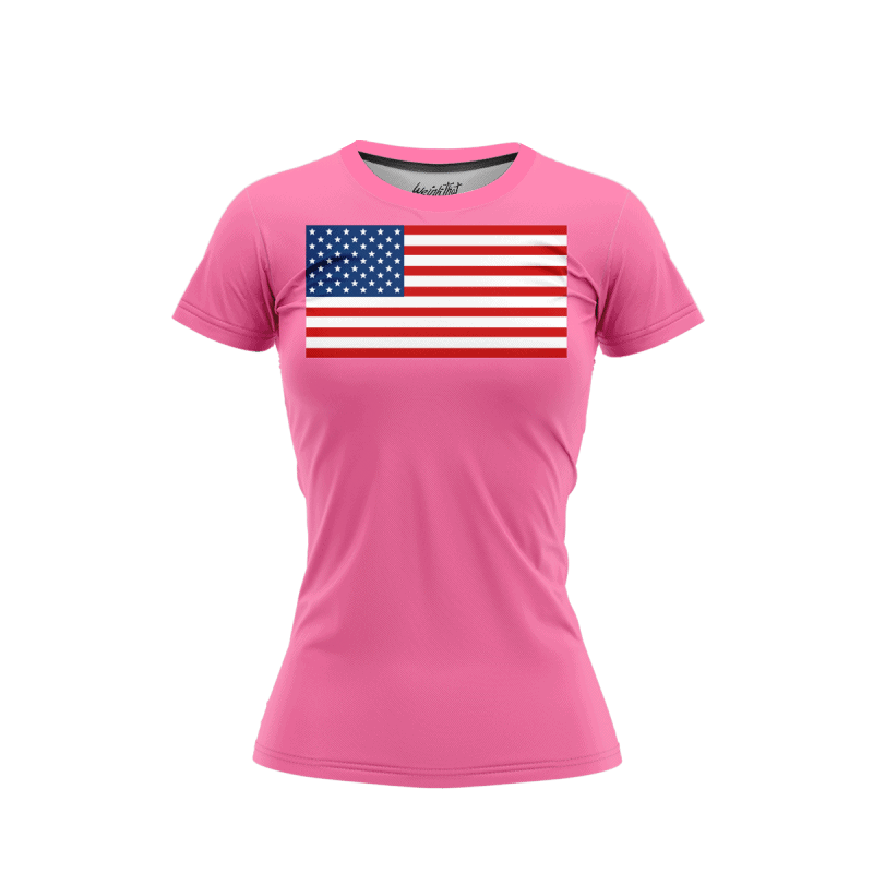 Flag Over Pink Shirt