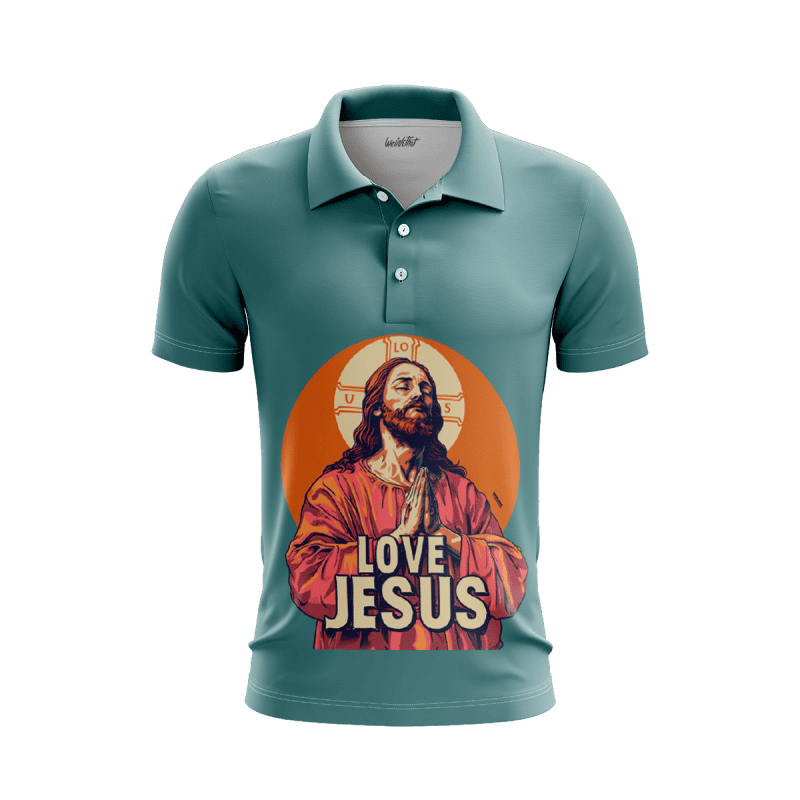 Love Jesus Praying Men's Polo Shirt