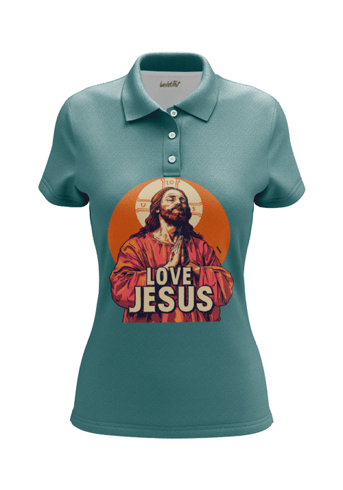 Love Jesus Praying Women's Polo Shirt