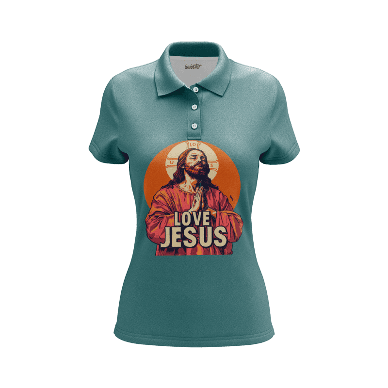 Love Jesus Praying Women's Polo Shirt