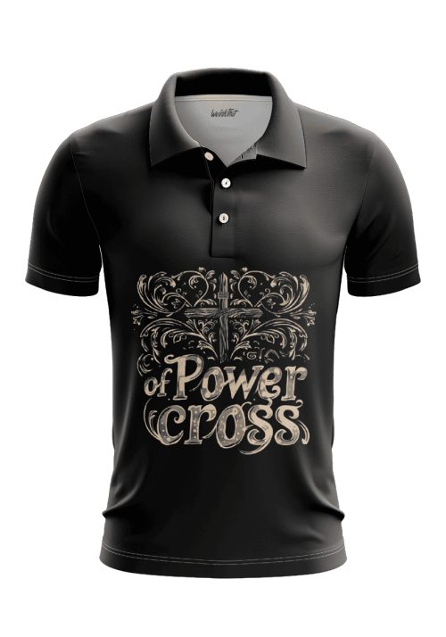 Power Of Cross Gold Men's Polo Shirt