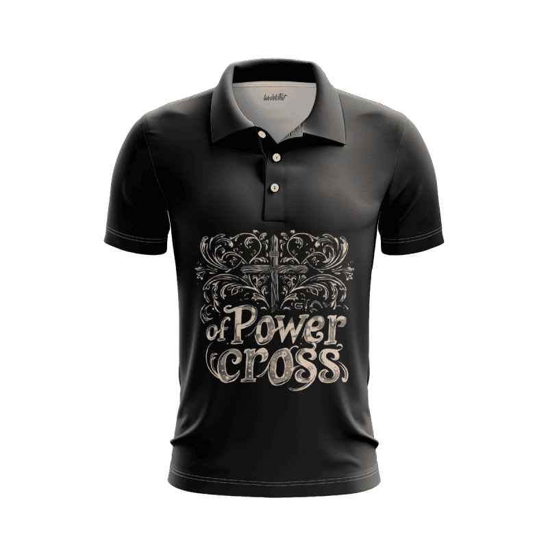 Power Of Cross Gold Men's Polo Shirt