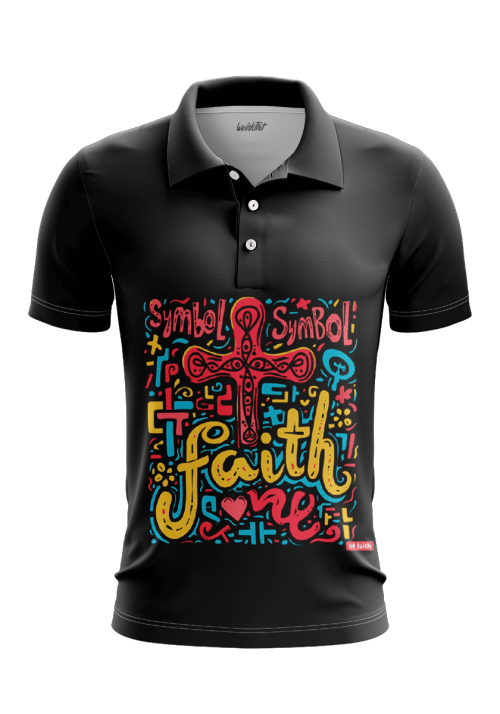 Symbol Of Faith Cross Men's Polo Shirt